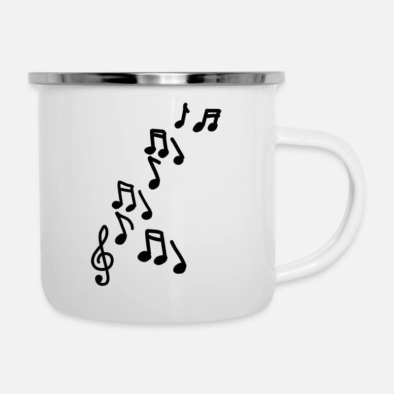 noten - Emaille-Tasse - Weiß