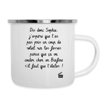 Camping : réplique culte ! Humour - Drôle - Tasse émaillée - blanc - Droite