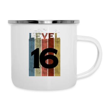 Niveau 16, chemise vintage pour les 16 ans - Tasse émaillée - blanc - Droite