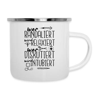 Krankenschwester Arzt witzig - Emaille-Tasse - Weiß - Rechts