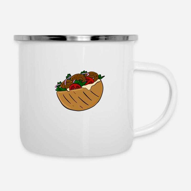 Falafel - Emaille-Tasse - Weiß