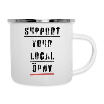 Support your local ÖPNV - Emaille-Tasse - Weiß - Rechts