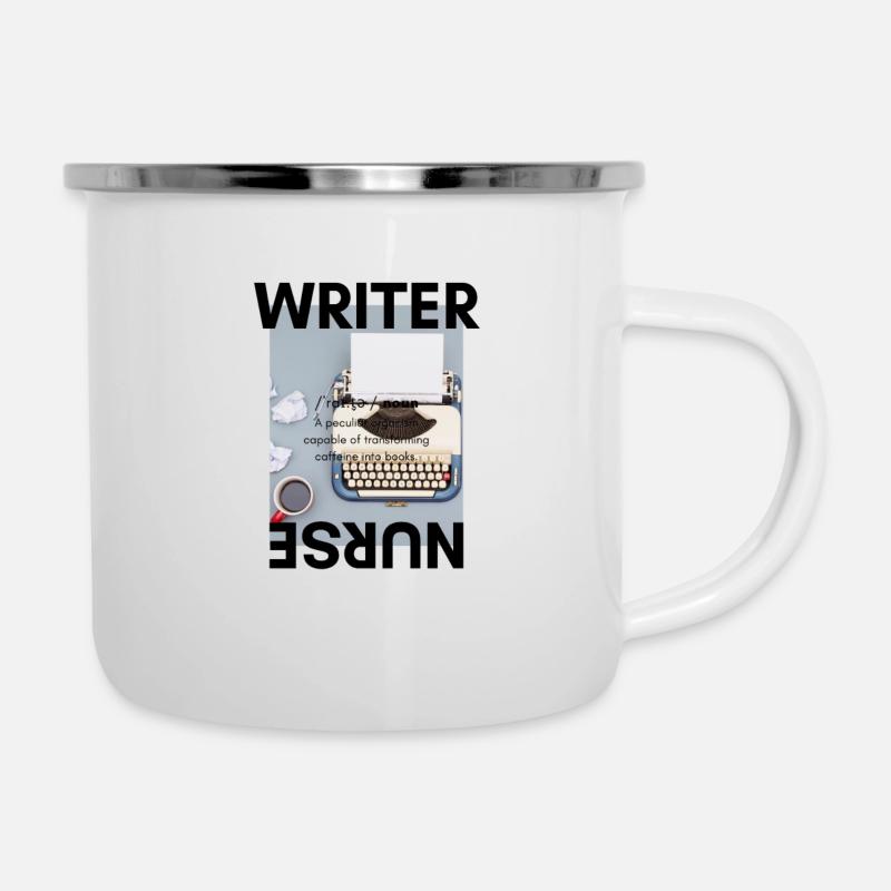 Édition d'image Writer - Tasse émaillée - blanc