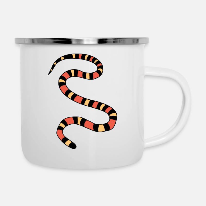 Milchschlange - Emaille-Tasse - Weiß