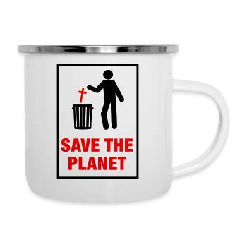 Save the planet from Church - Camper Mug - white - Right