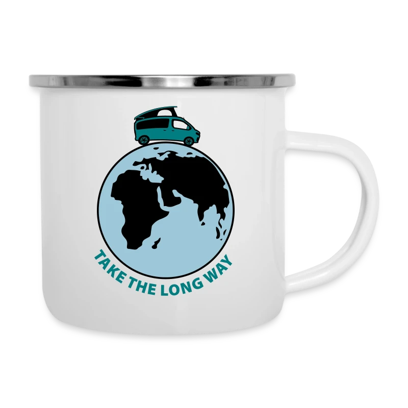 "Take the long way" Van-Shirts, Van-Accessoires - Emaille-Tasse