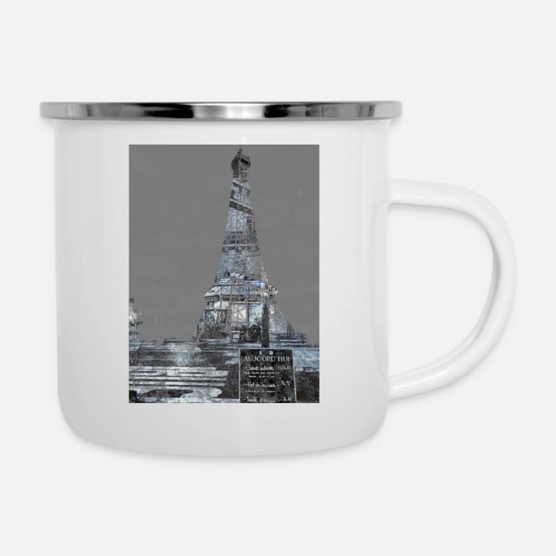 City Trip Paris - Emaille-Tasse - Weiß
