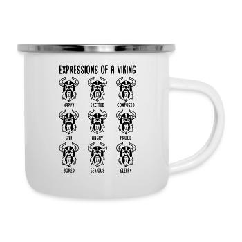 Wikinger Emotionen Island Iceland Norwegen - Emaille-Tasse - Weiß - Rechts