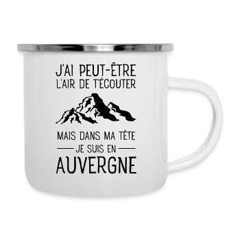 Dans ma tête je suis en Auvergne - Tasse émaillée - blanc - Droite