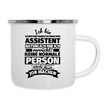 Schiffsbetriebstechnischer Assistent Geschenke - Emaille-Tasse - Weiß - Rechts