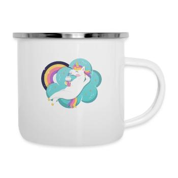 Mein Offizielles Einhorn Schlafshirt - Pyjama - Emaille-Tasse - Weiß - Rechts