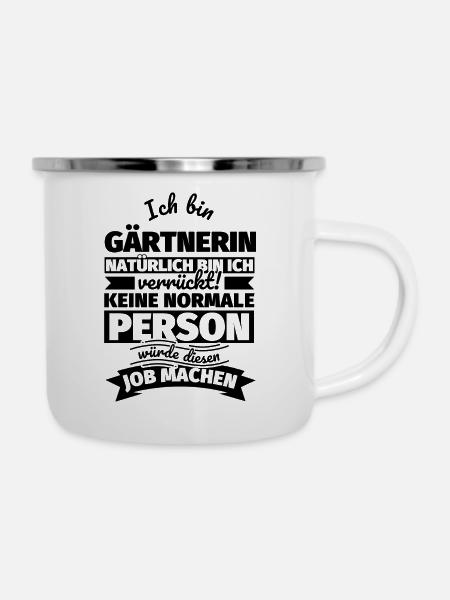 Gärtnerin Geschenke - Emaille-Tasse - Weiß