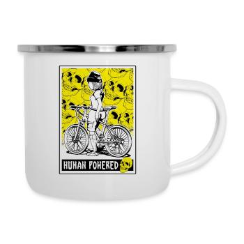 Aventure à vélo : découvrez la nature sur deux roues - Tasse émaillée - blanc - Droite