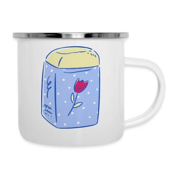 pot senteur fleur. - Tasse émaillée - blanc - Droite