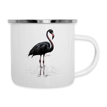 Ventilateurs de flamants roses - Tasse émaillée - blanc - Droite