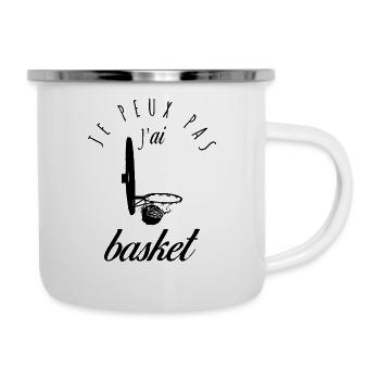 Je peux pas, j'ai basketball - basket - Tasse émaillée - blanc - Droite