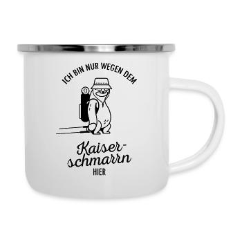 Ich Bin Nur Wegen Dem Kaiserschmarrn Hier Faultier - Emaille-Tasse - Weiß - Rechts