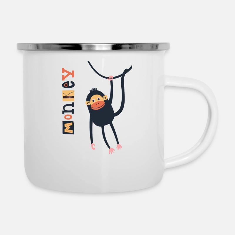 Cheeky Monkey - Camper Mug - white