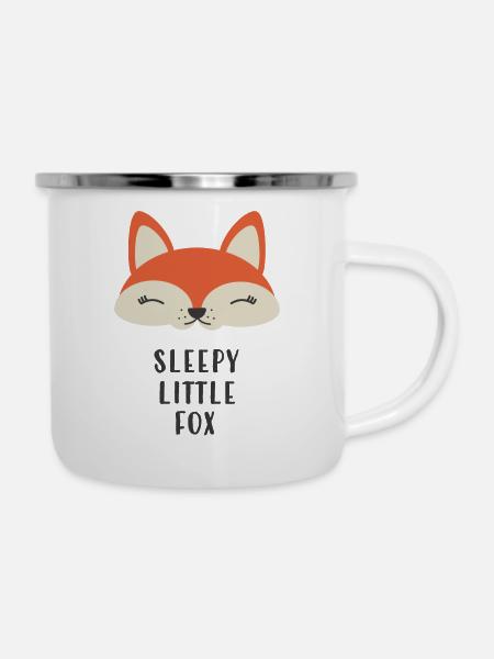 MÜDER KLEINER FUCHS - Emaille-Tasse - Weiß