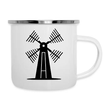 Windmühle - Emaille-Tasse - Weiß - Rechts