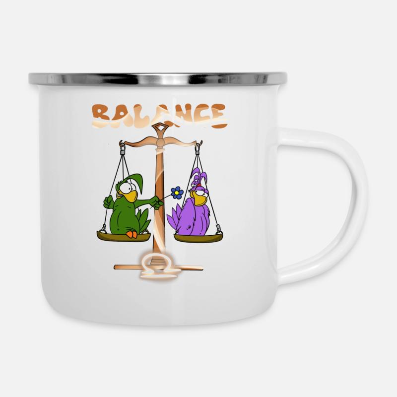 «Balance » - Tasse émaillée - blanc