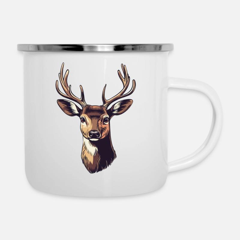 Deer Head - Camper Mug - white