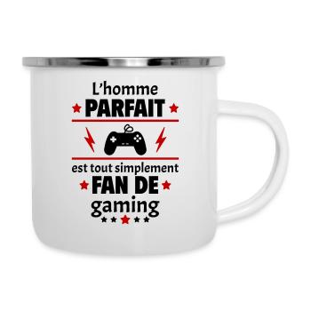 Homme parfait est fan de gaming, cadeau de noël - Tasse émaillée - blanc - Droite