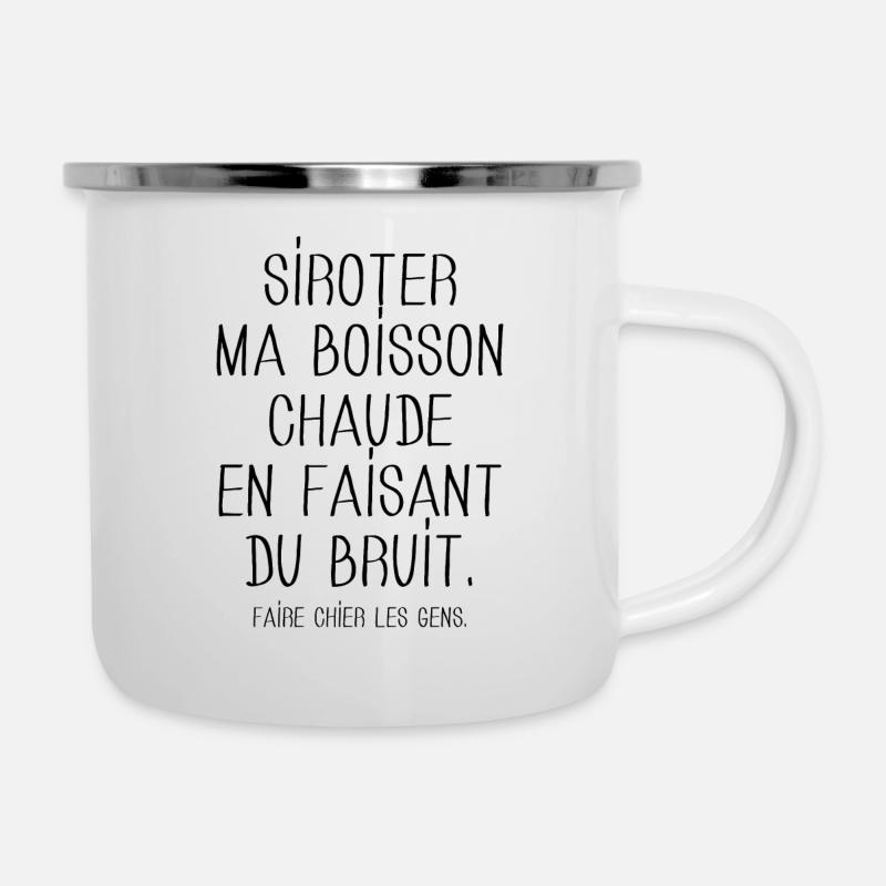 SIROTER MA BOISSON CHAUDE - Tasse émaillée - blanc