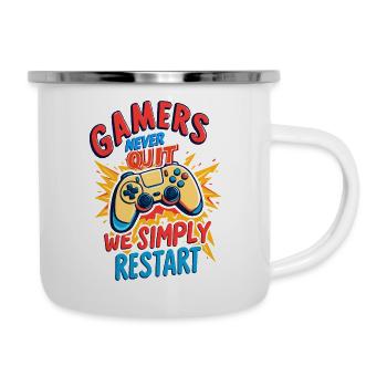 Gamers Never Quit - Camper Mug - white - Right