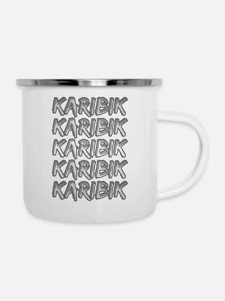 Karibik - Emaille-Tasse - Weiß