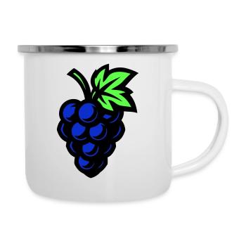 Trauben Symbol Weintrauben - Emaille-Tasse - Weiß - Rechts