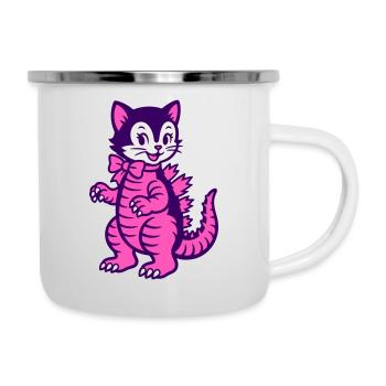 Monster Cat - Emaille-Tasse - Weiß - Rechts
