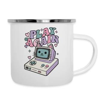 Play Again Cat Retro - Camper Mug - white - Right