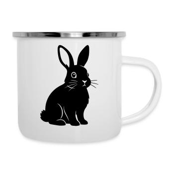 Bunny Rabbit Silhouette Black Vector - Camper Mug - white - Right