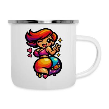 Kawaii Space-Dancing Woman - Camper Mug - white - Right