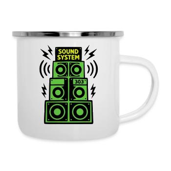 Sound System Speaker Techno Festival DJ - Tasse émaillée - blanc - Droite