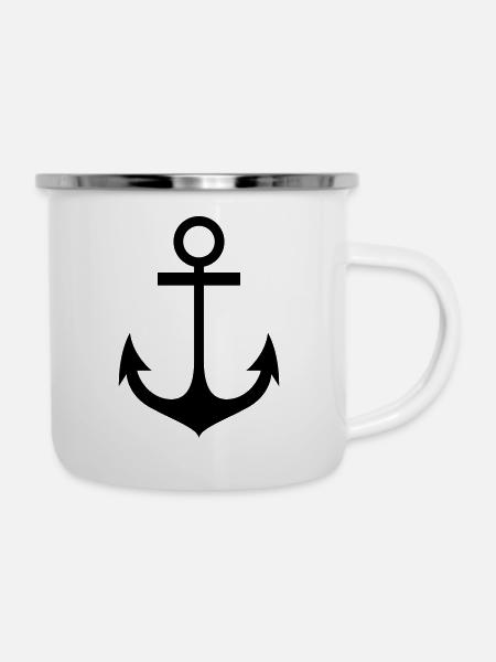 anker - Emaille-Tasse - Weiß