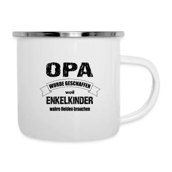 Opa - Emaille-Tasse - Weiß - Rechts