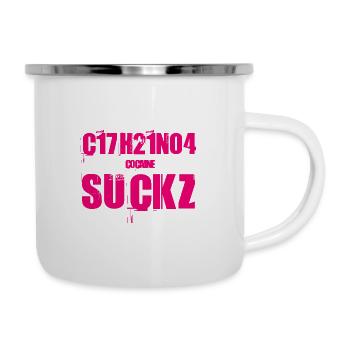cocaine suckz - Camper Mug - white - Right
