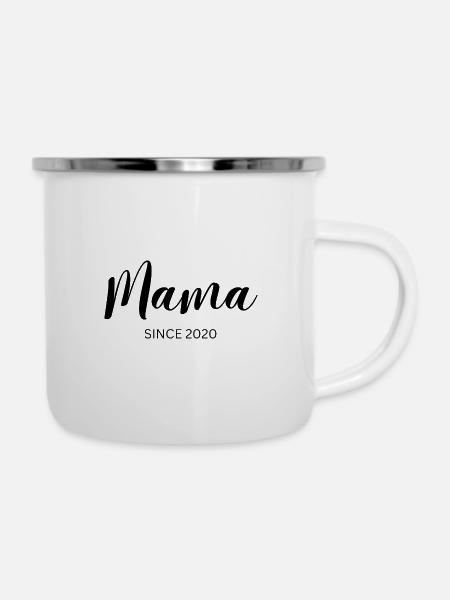 Mama since 2020 - Emaille-Tasse - Weiß