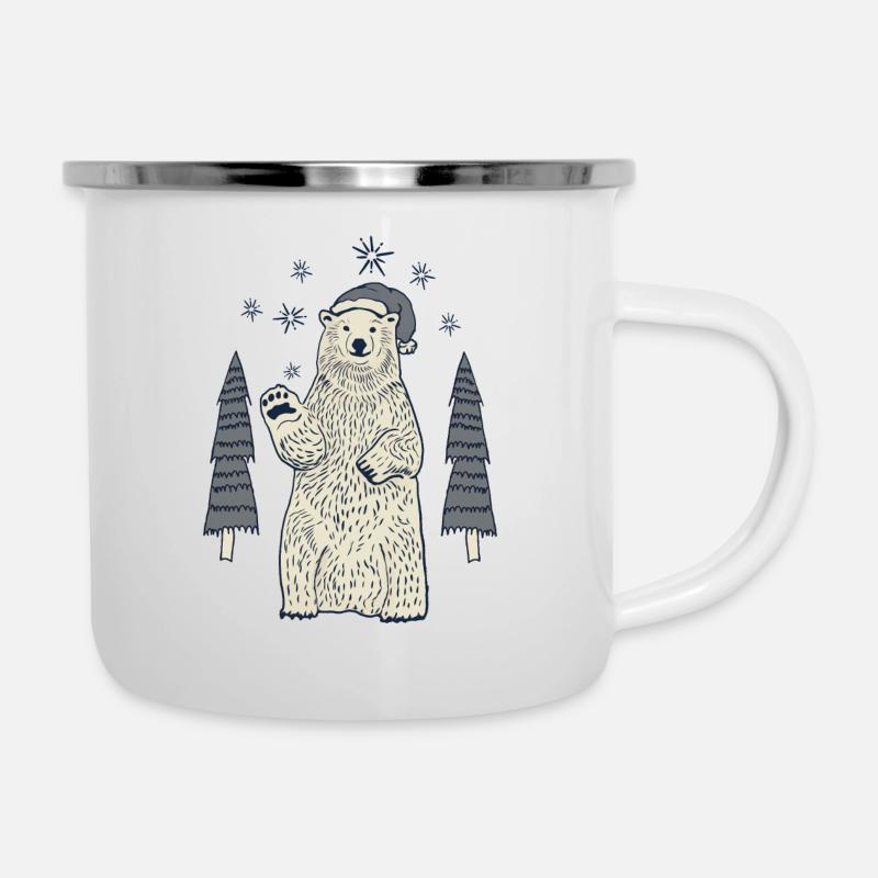 Christmas Polar Bear - Camper Mug - white