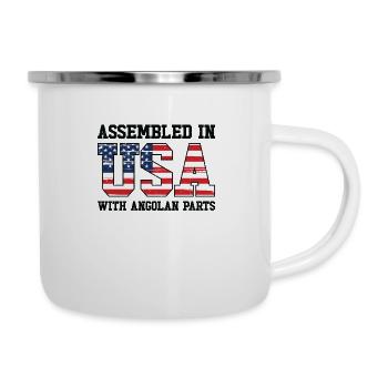 Geboren in Angola Angola Amerikanisch USA - Emaille-Tasse - Weiß - Rechts