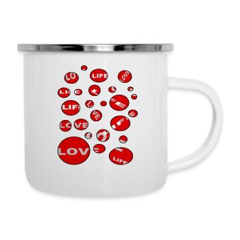 Love Life - Tasse émaillée - blanc - Droite
