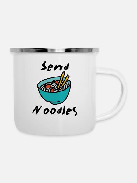 Send Noodles - Emaille-Tasse - Weiß