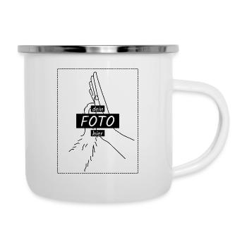 Eigenes Design selbst gestalten - Foto Andenken - Emaille-Tasse - Weiß - Rechts
