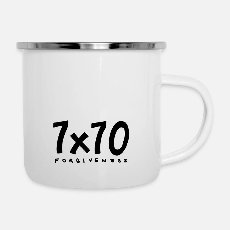 ' 7x70 - Emaille-Tasse - Weiß