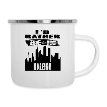 Geschenk Id rather be in Raleigh - Emaille-Tasse - Weiß - Rechts