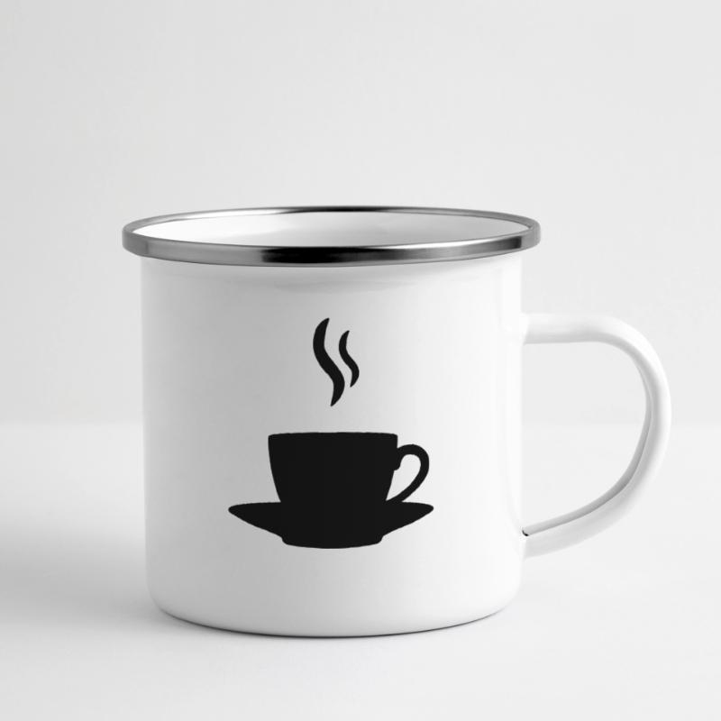 Kaffee oder Tee Emaille-Tasse