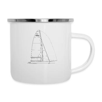 Grafik eines 49er auf Shirts & Tassen - Emaille-Tasse - Weiß - Rechts