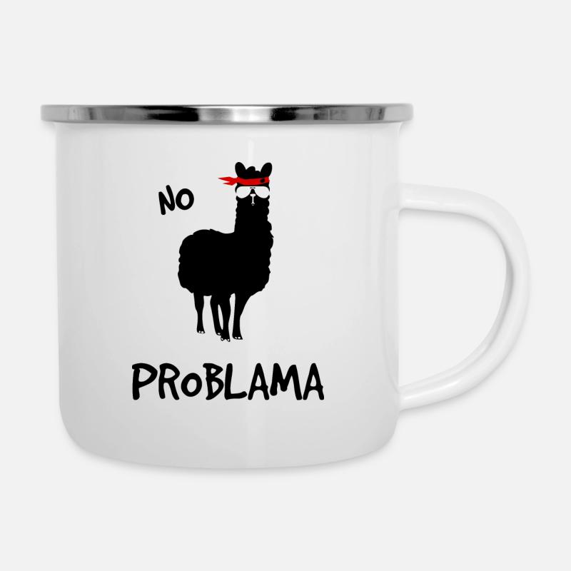 No Problama black - Camper Mug - white